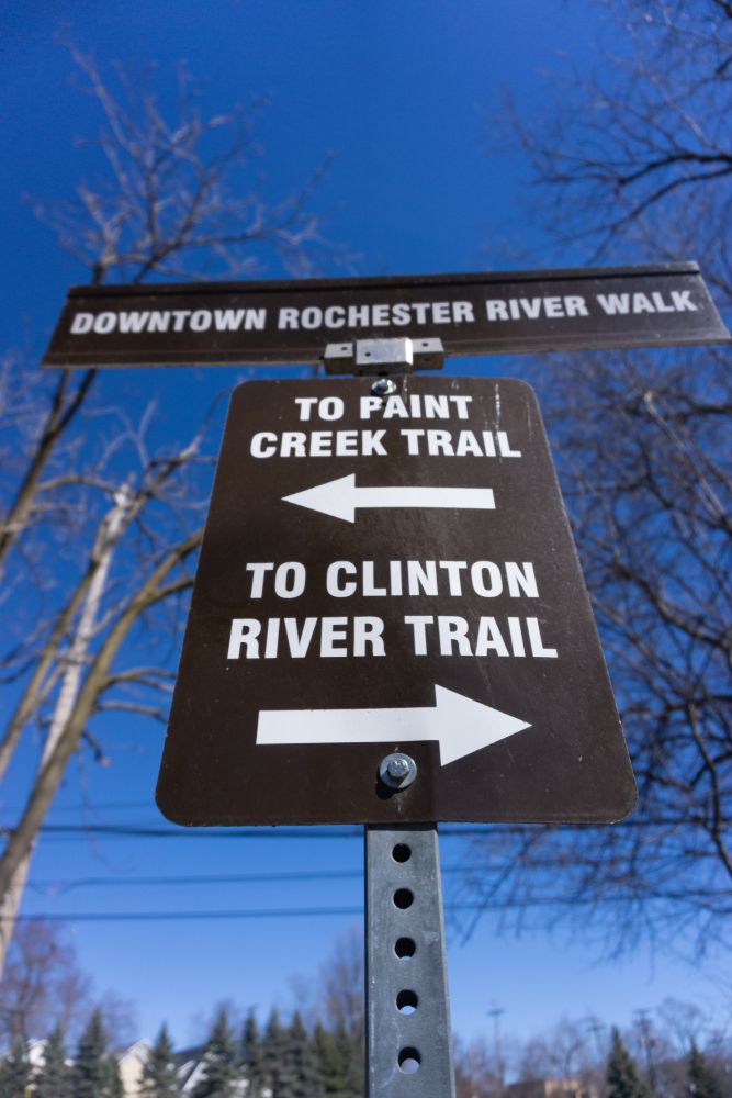 Direction sign of Paint Creek Trail