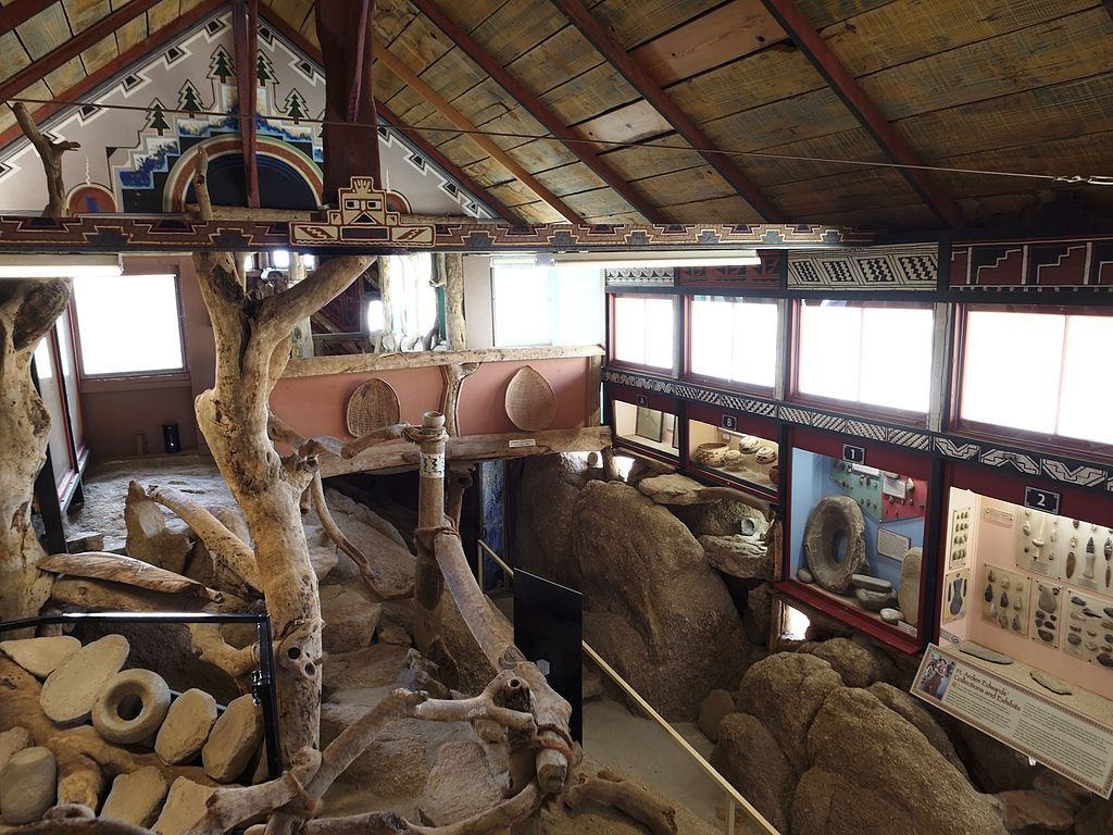 Interior of the Antelope Valley Indian Museum State Historic Park
