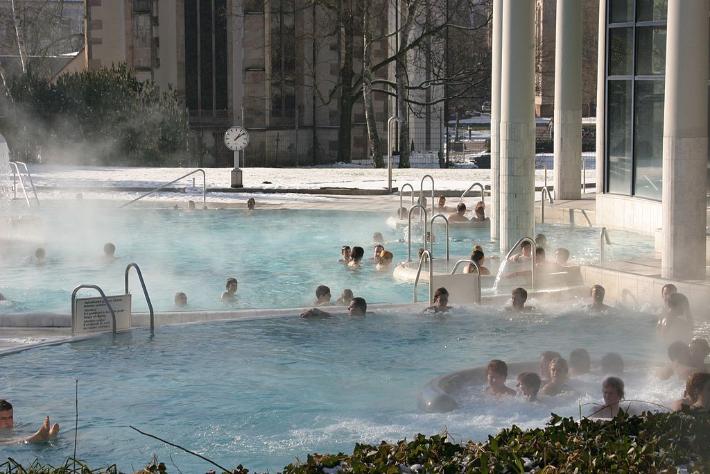 Visible steam of Caracalla Spa Thermal Bath