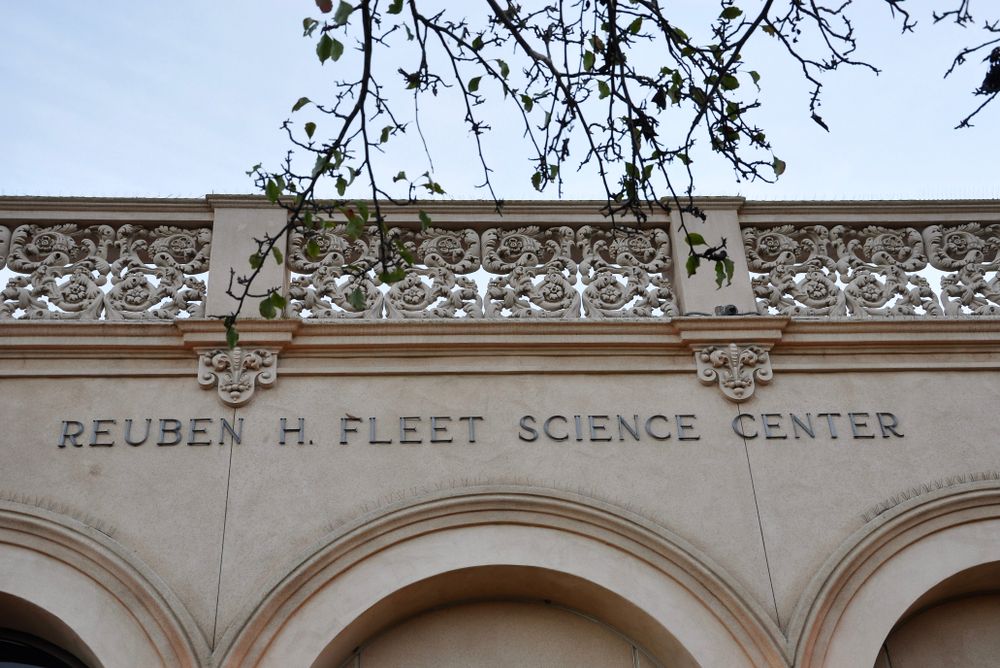 Name sign of Reuben H. Fleet Science Center