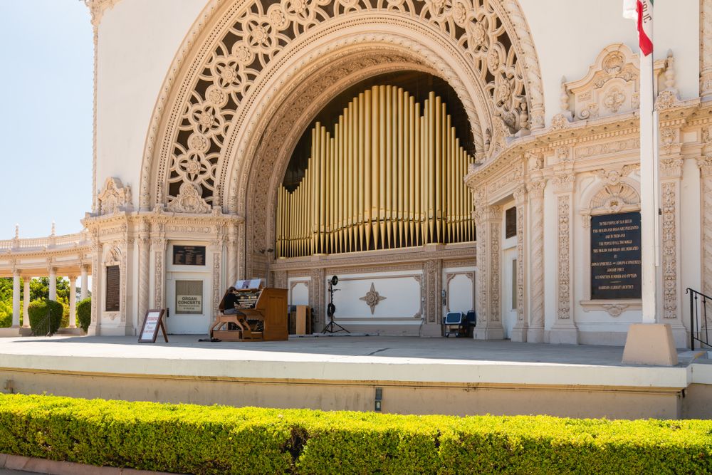 The stage of Spreckels Organ Pavilion