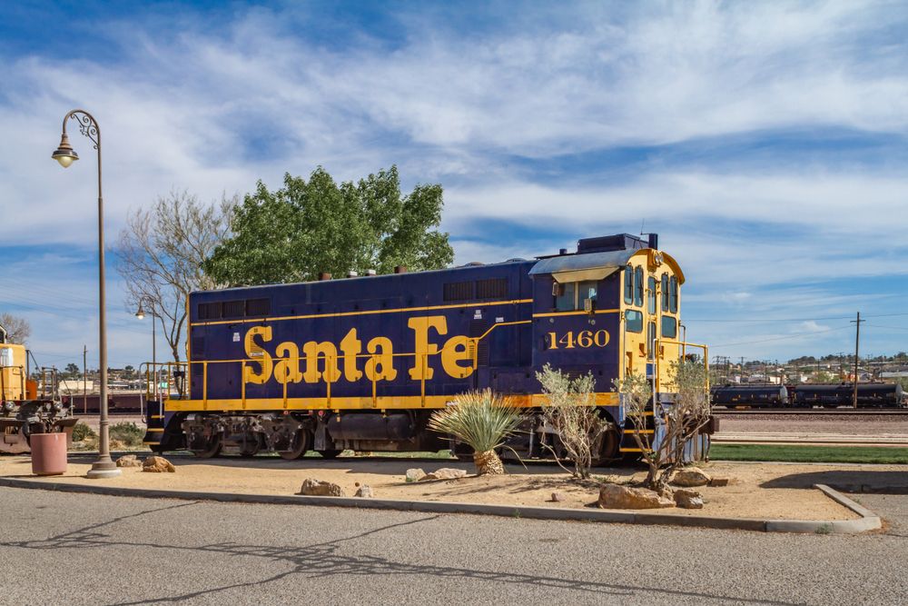 A santa fe train at Western America Railroad Museum