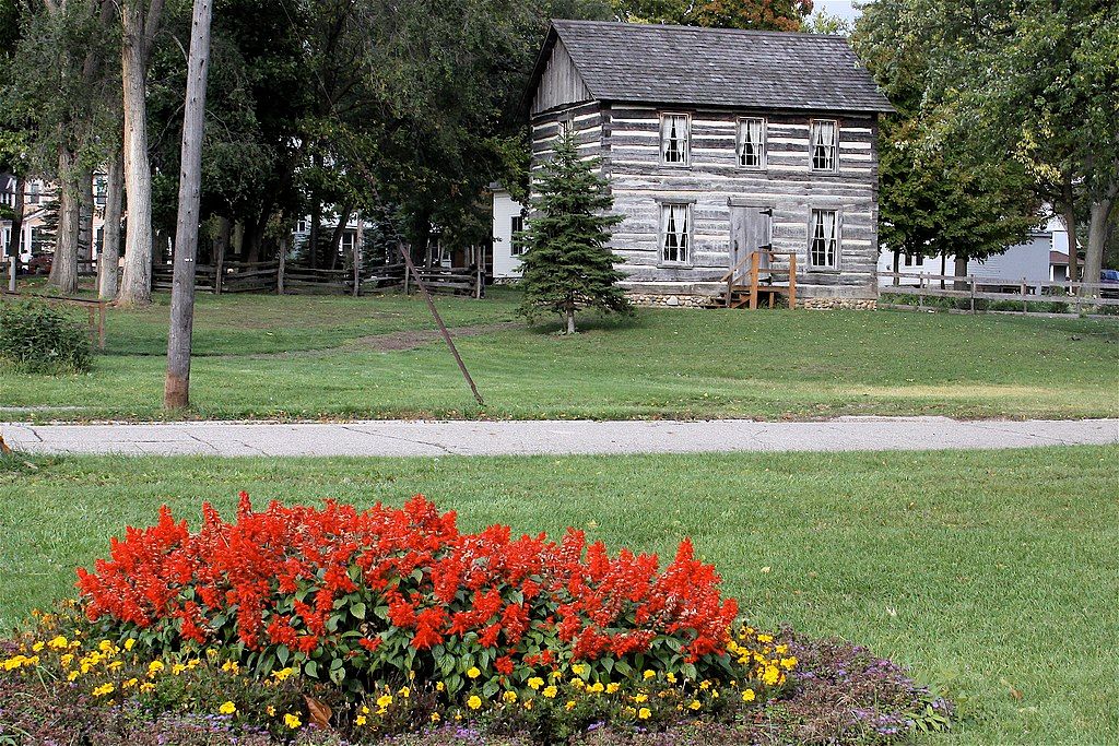 A log cabin at Historic Adventist Village