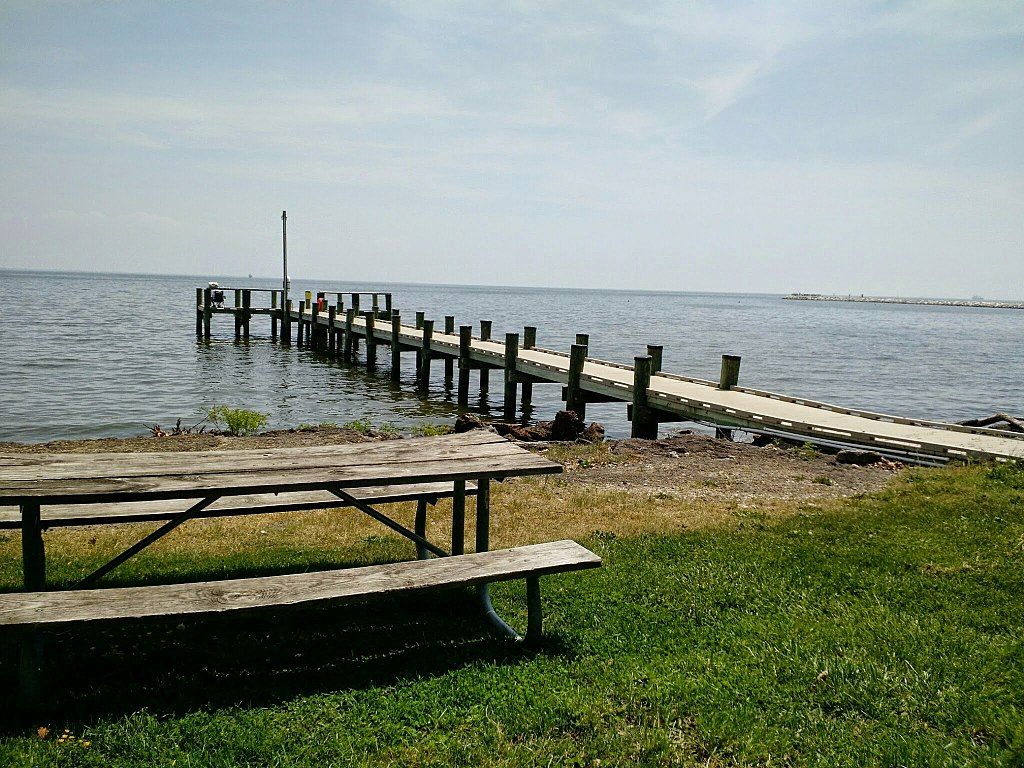 A short pier at North Point State Park