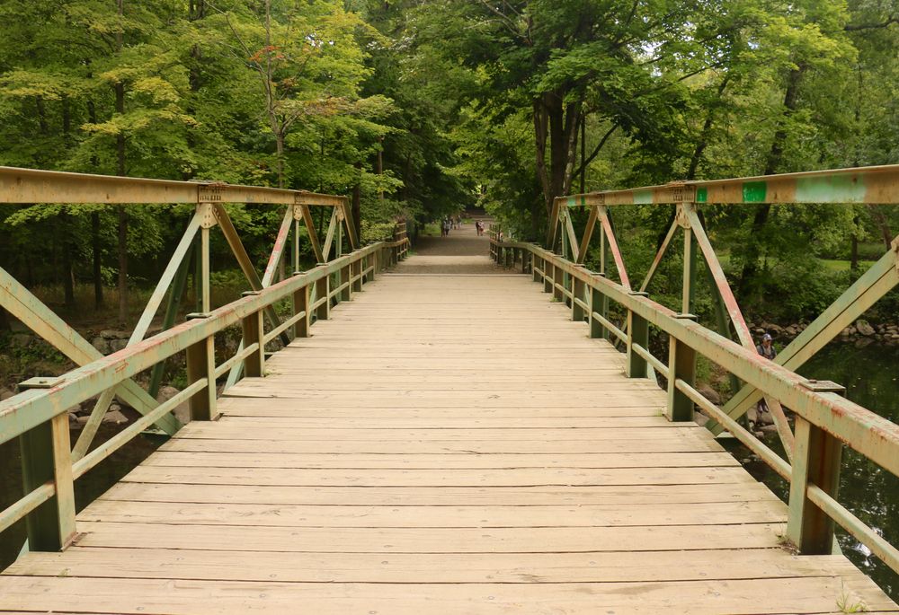Wooden footbridge at Ramapo Valley County Reservation