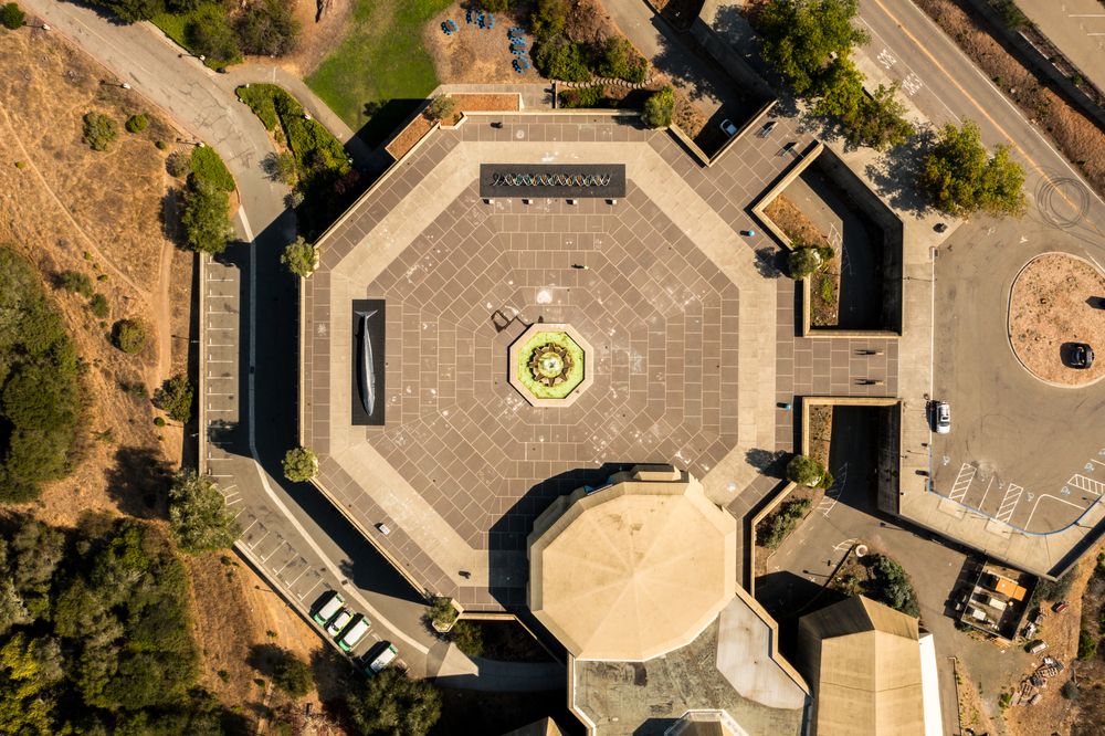 Aerial view of the Lawrence Hall of Science
