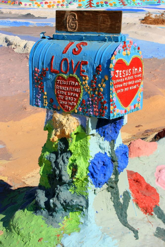 Colorful mailbox at Salvation Mountain
