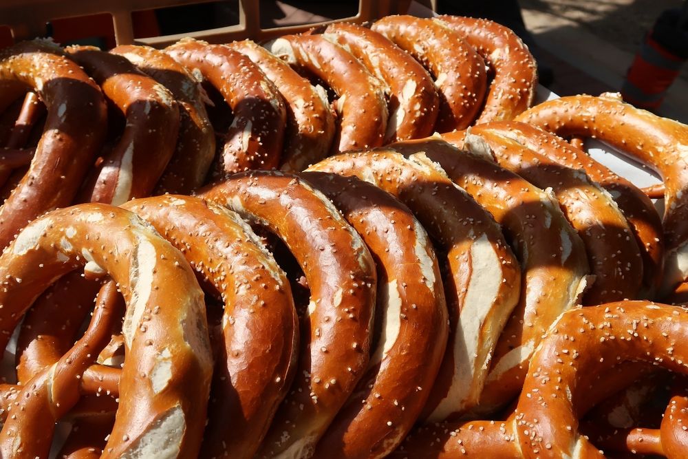 Fresh baked pretzels at Boulder County Farmers Market