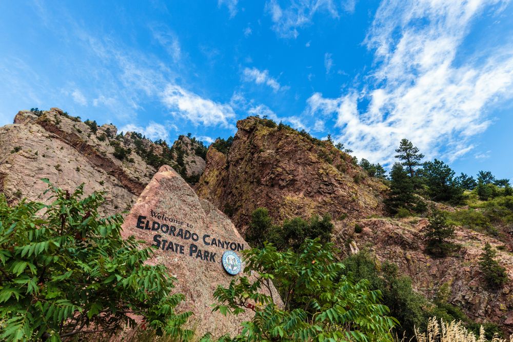 Welcome sign of Eldorado Canyon State