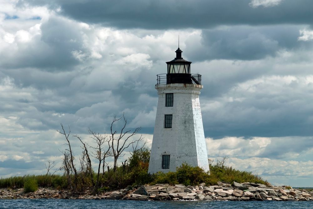 Exterior of the Fayerweather Island Lighthouse