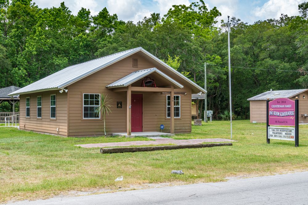 Exterior of the Countryman Family One Room Schoolhouse