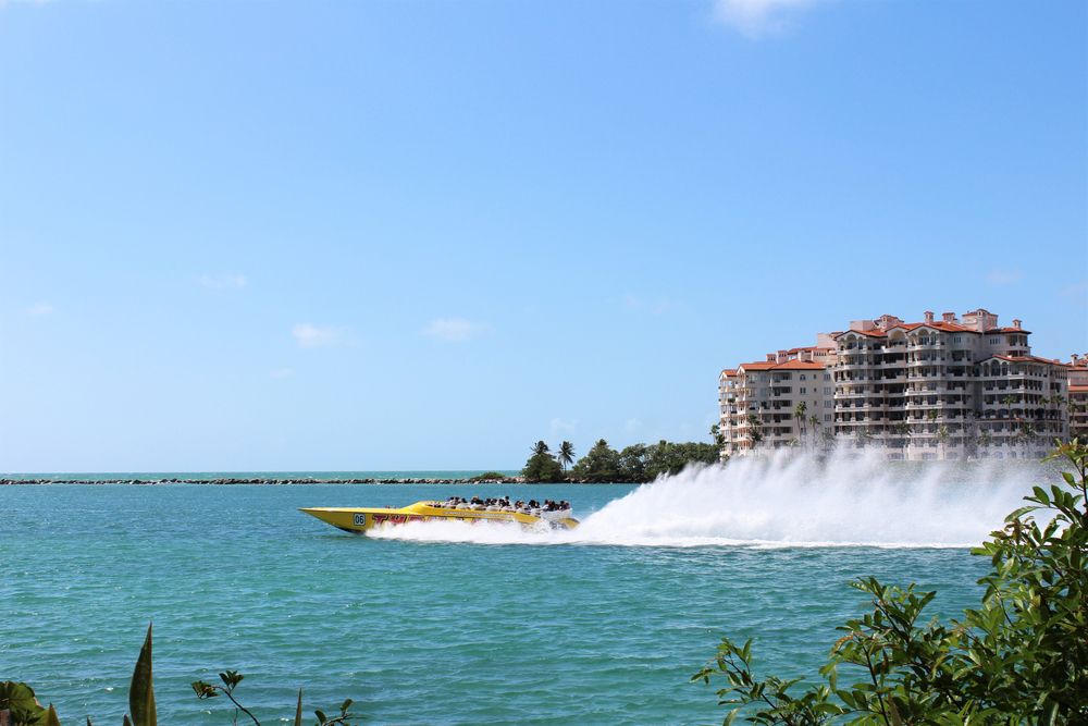 A Thriller Miami Speedboat Adventures boat on the waters