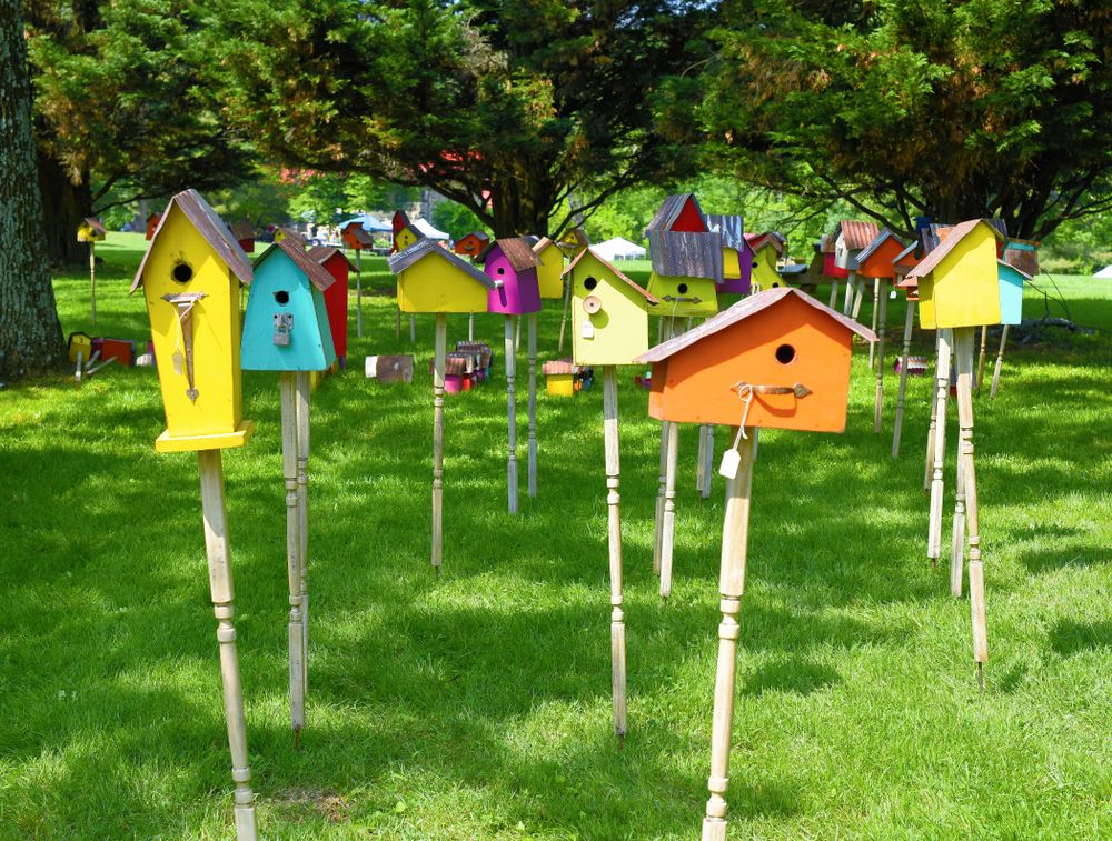 Birdhouses during the Baltimore Herb Festival