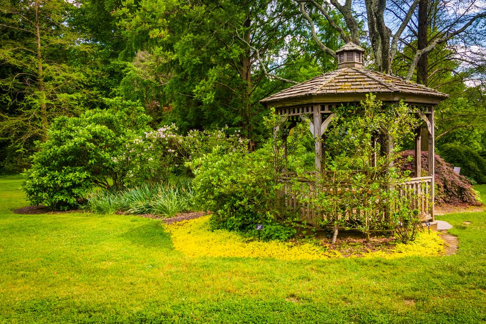 A gazebo at Cylburn Arboretum