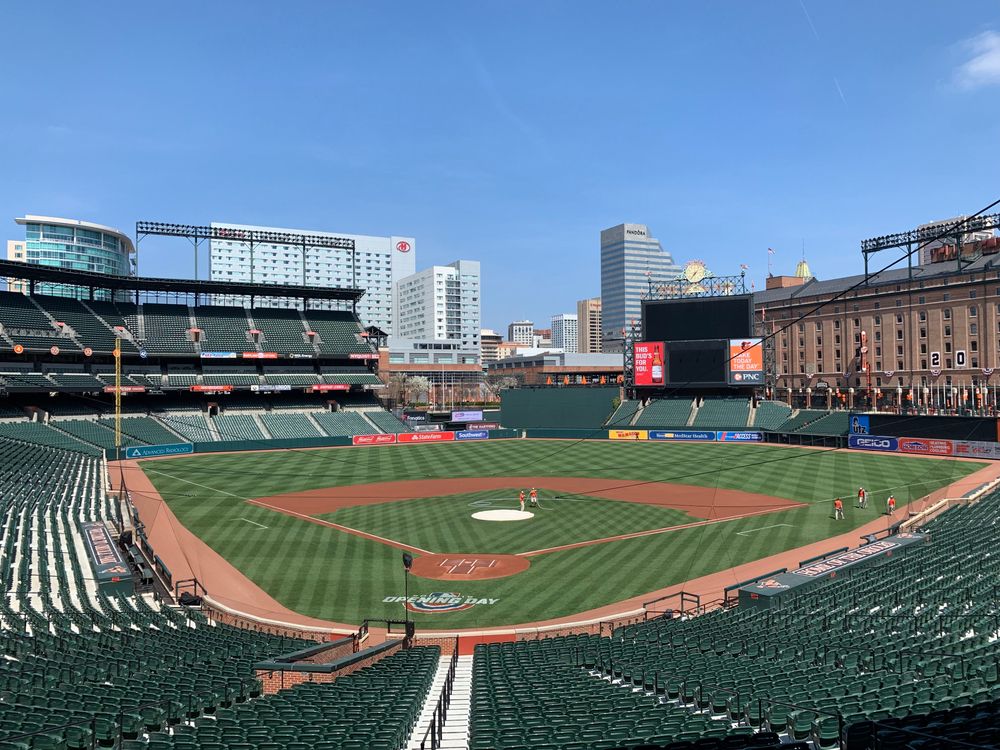 The stadium of Oriole Park at Camden Yards