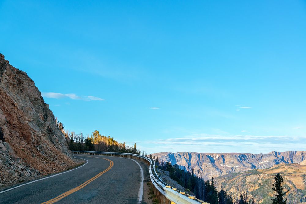 Cliffside road of Beartooth Highway
