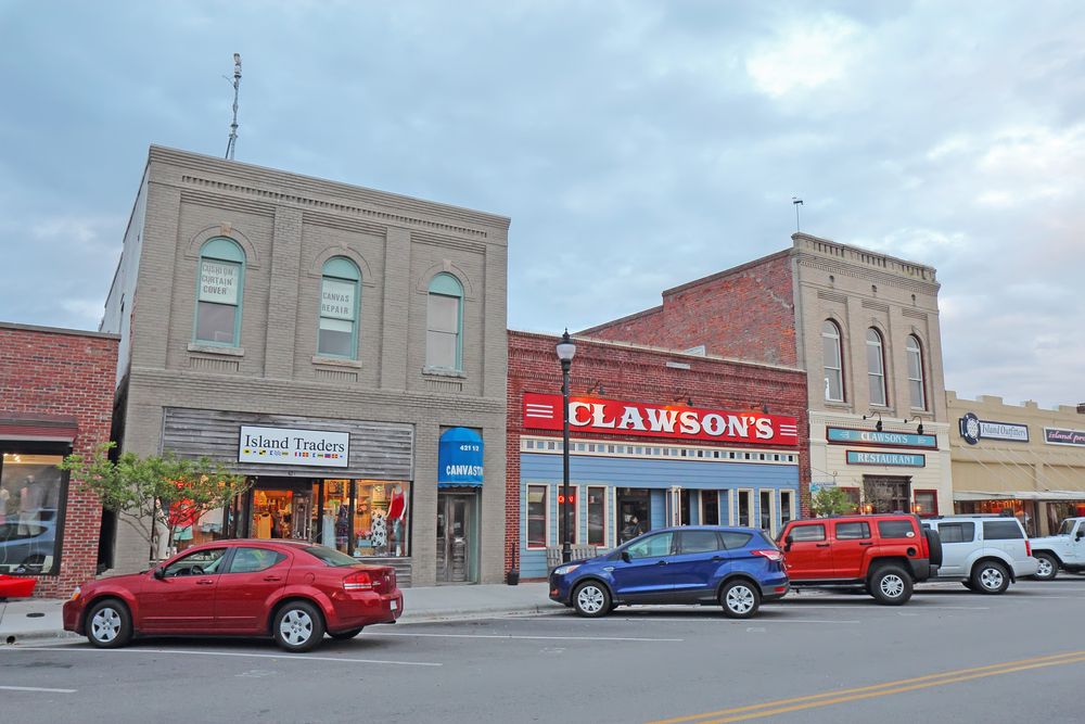 Shops along Front Street