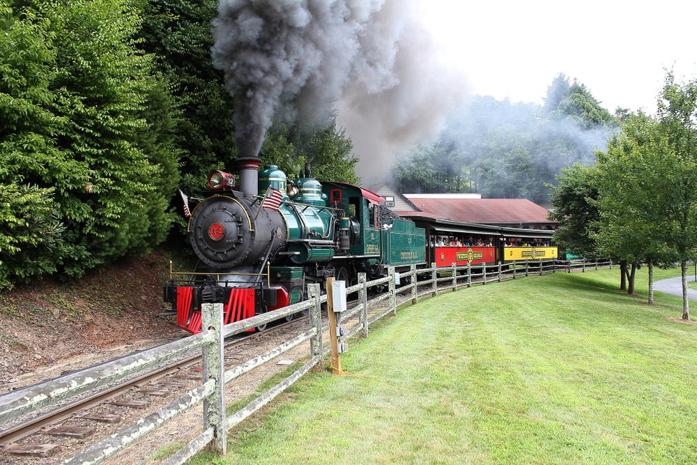 Steam locomotive at Tweetsie Railroad
