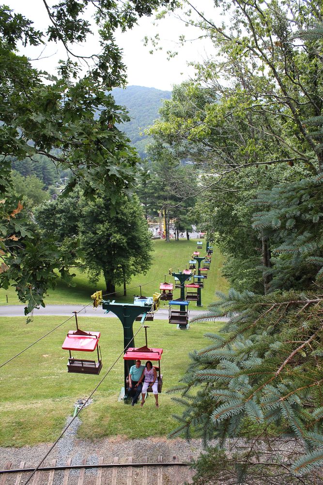 Ski lift chairs at Tweetsie Railroad