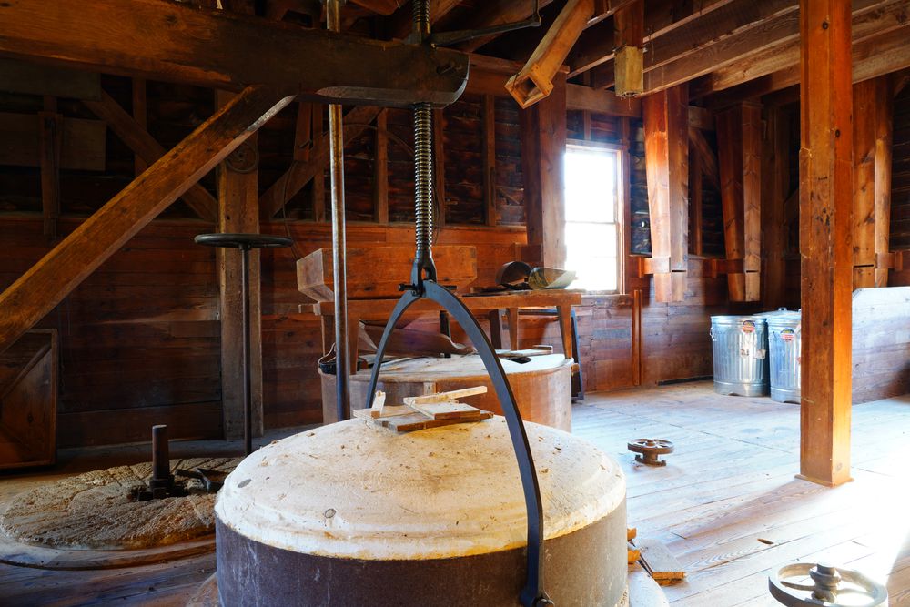 Interior of the mill house at Crosswicks Park