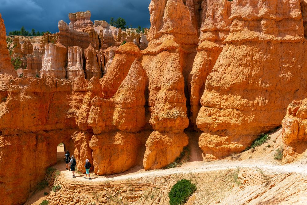 Hikers exploring the Navajo Loop