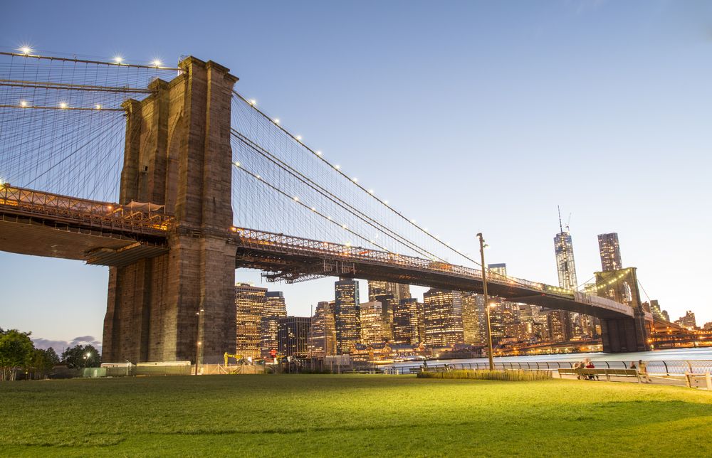 The grounds of the beautiful Brooklyn Bridge Park