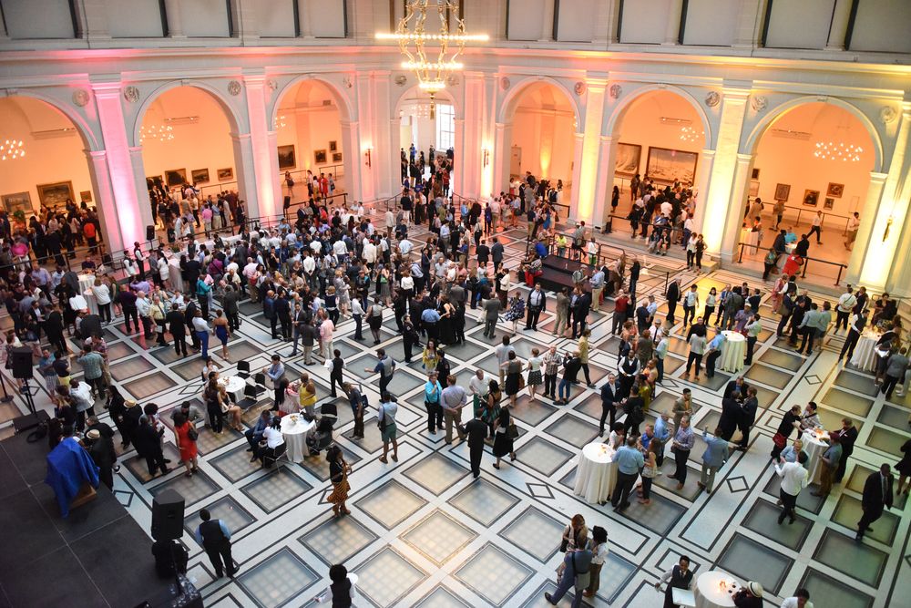 People inside the Brooklyn Museum
