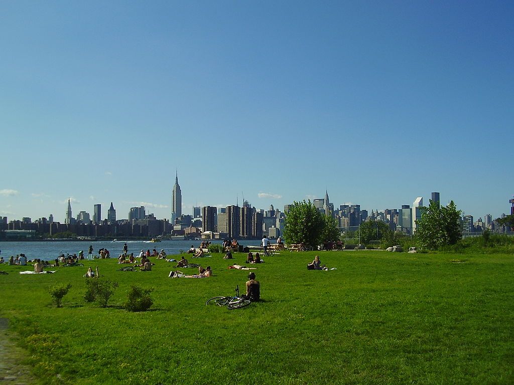 People having a picnic on the grounds of Marsha P. Johnson State Park