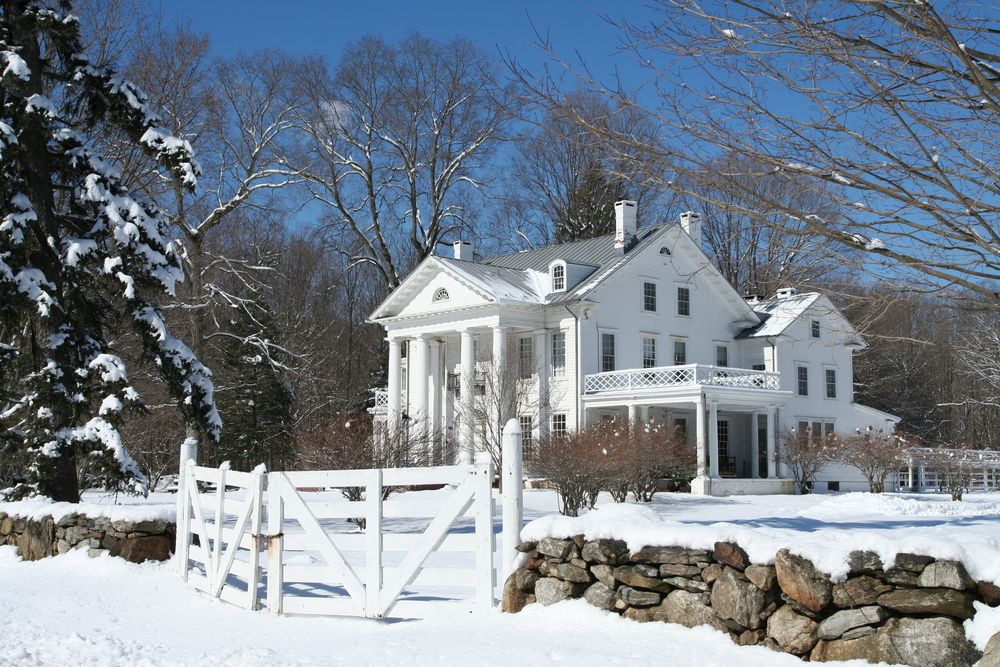 Winter scene at Muscoot Farm