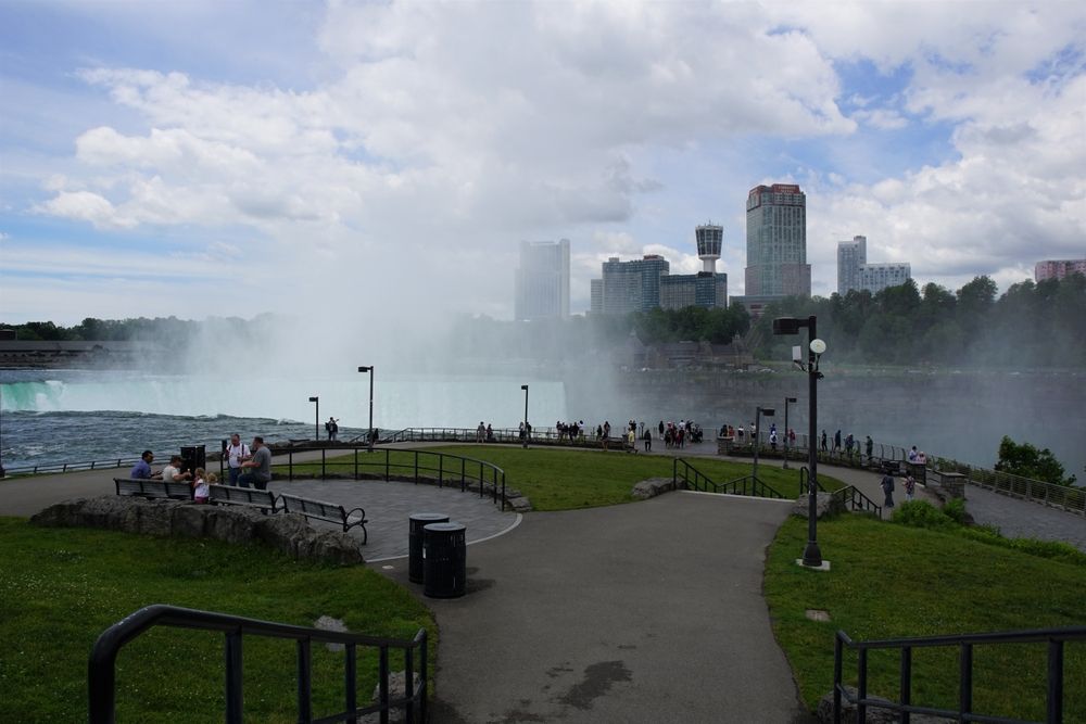 People at Niagara Falls State Park's overlook