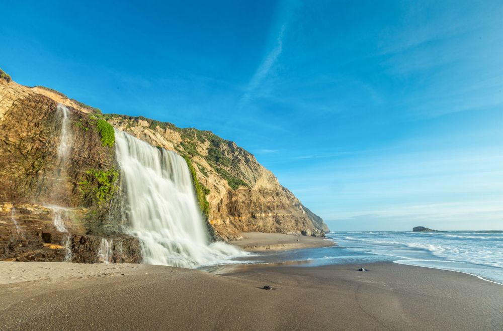 Water from Alamere Falls flowing to the sea
