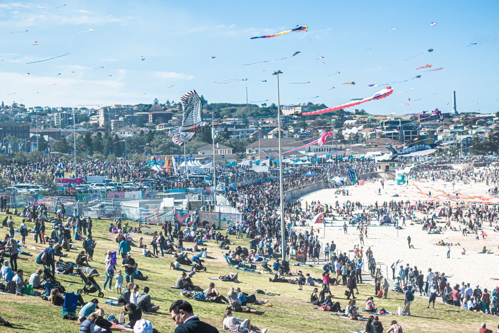 Thousands of people during Festival of the Winds