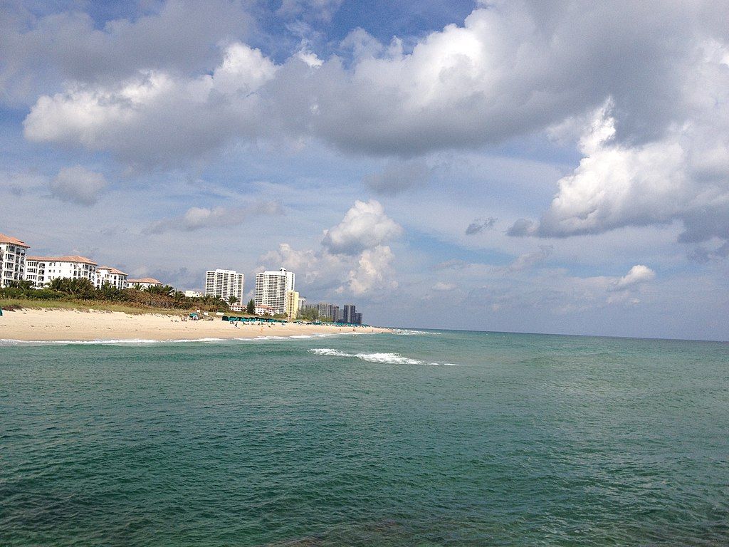 View of the waters of the Atlantic.