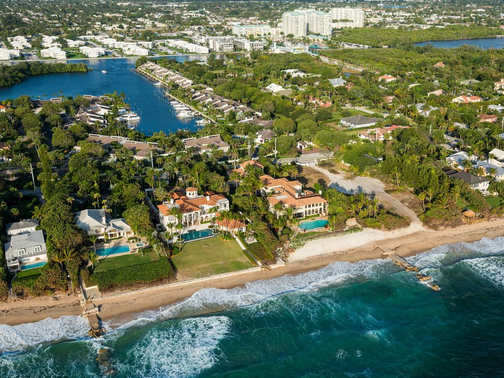 Aerial view of the Atlantic and boynton.