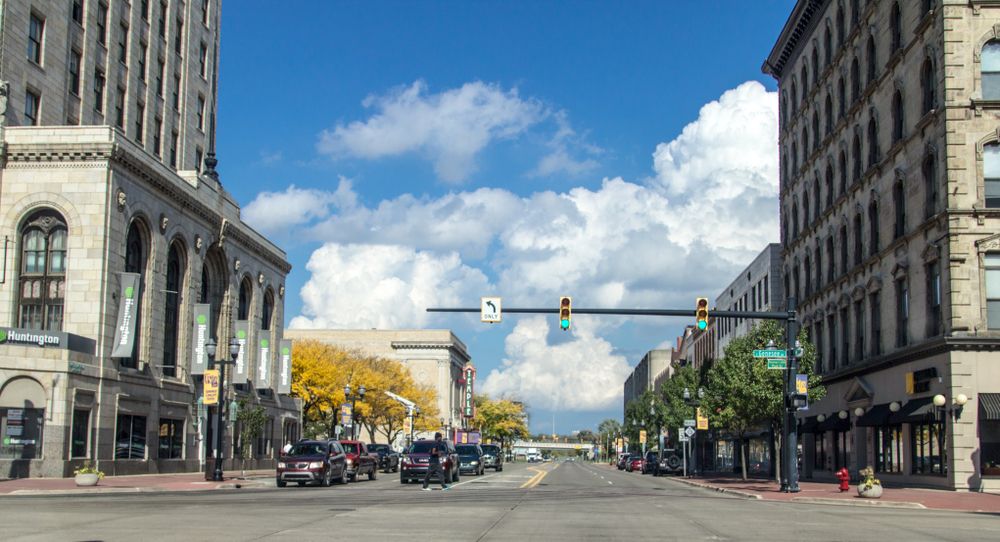 The road of Saginaw City downtown