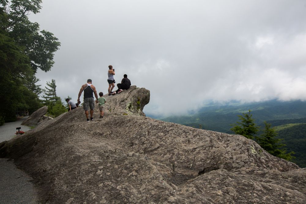 People at Blowing Rock's summit