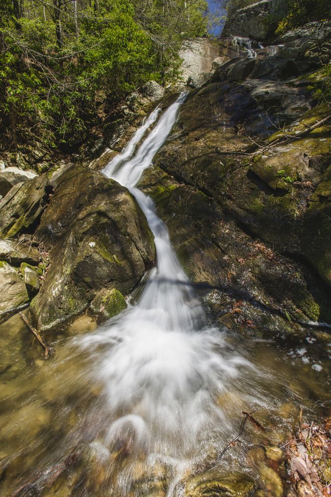 A waterfall along Glen Burney Trail