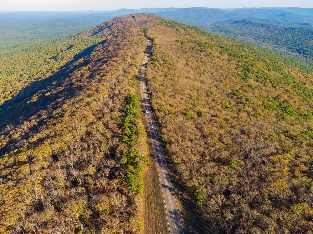 Aerial view of Talimena National Scenic Byway