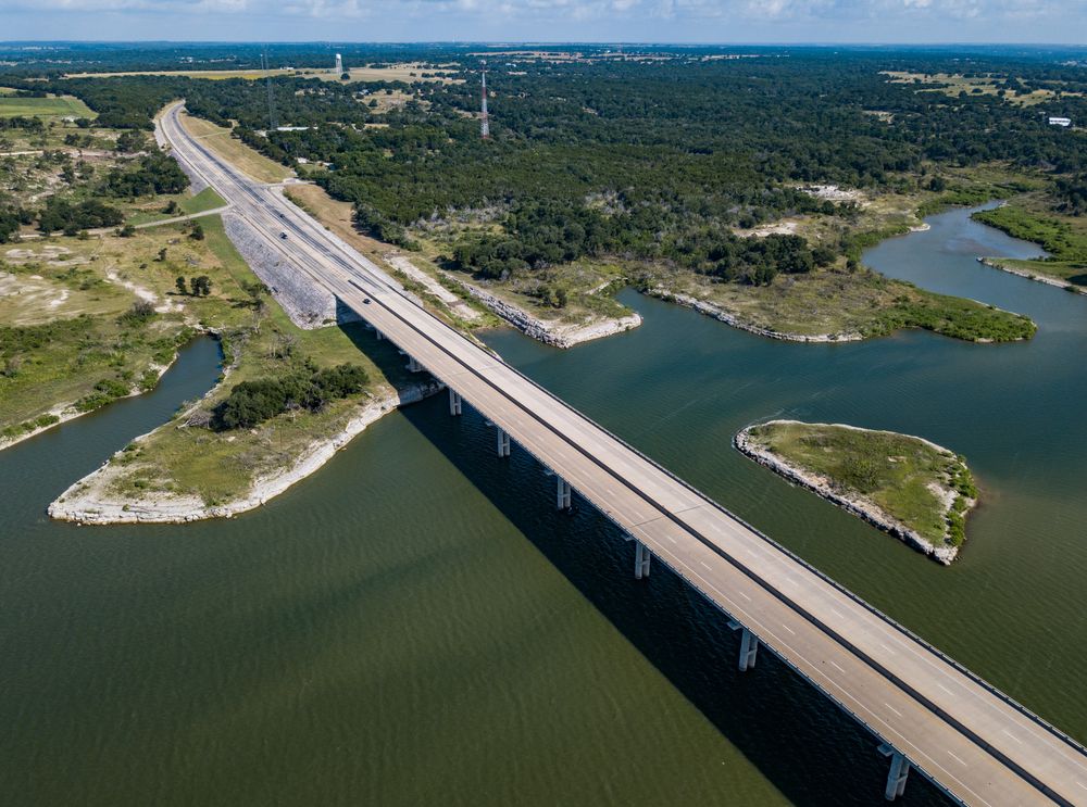 Aerial view of Belton Lake
