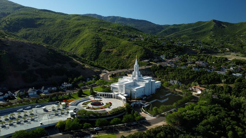 Aerial view of the Bountiful Utah Temple