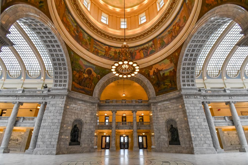 Grand interior of Utah State Capitol