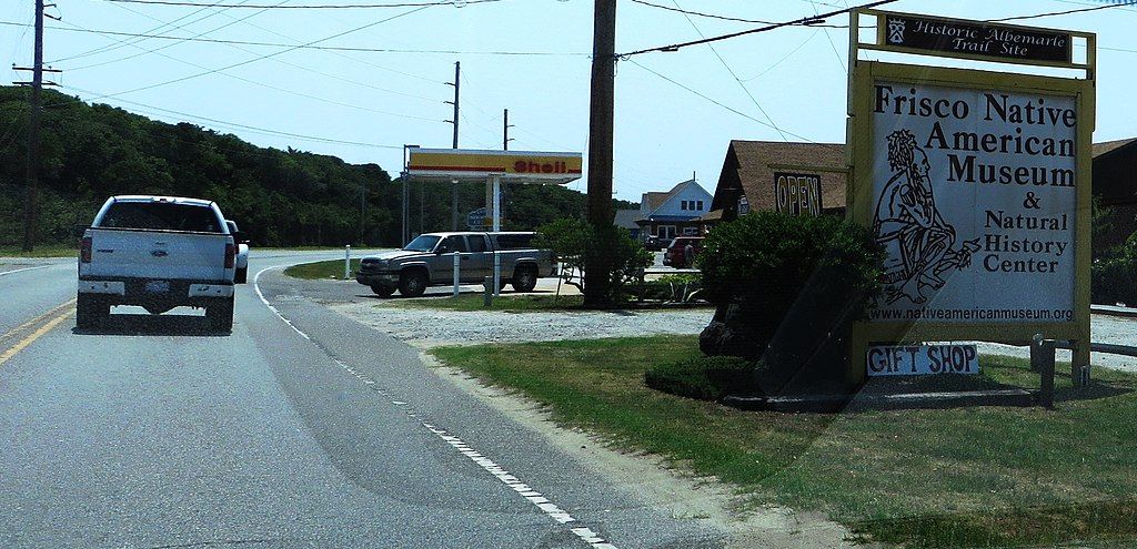 Road sign of Frisco Native American Museum and Natural History Center