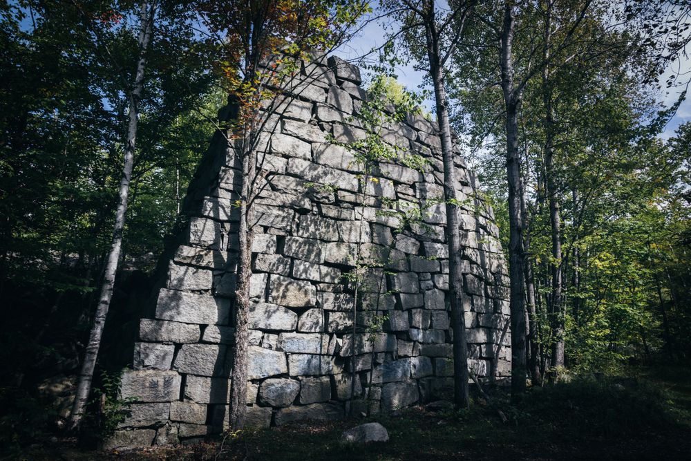 Granite quarry remains at Barre Town Forest
