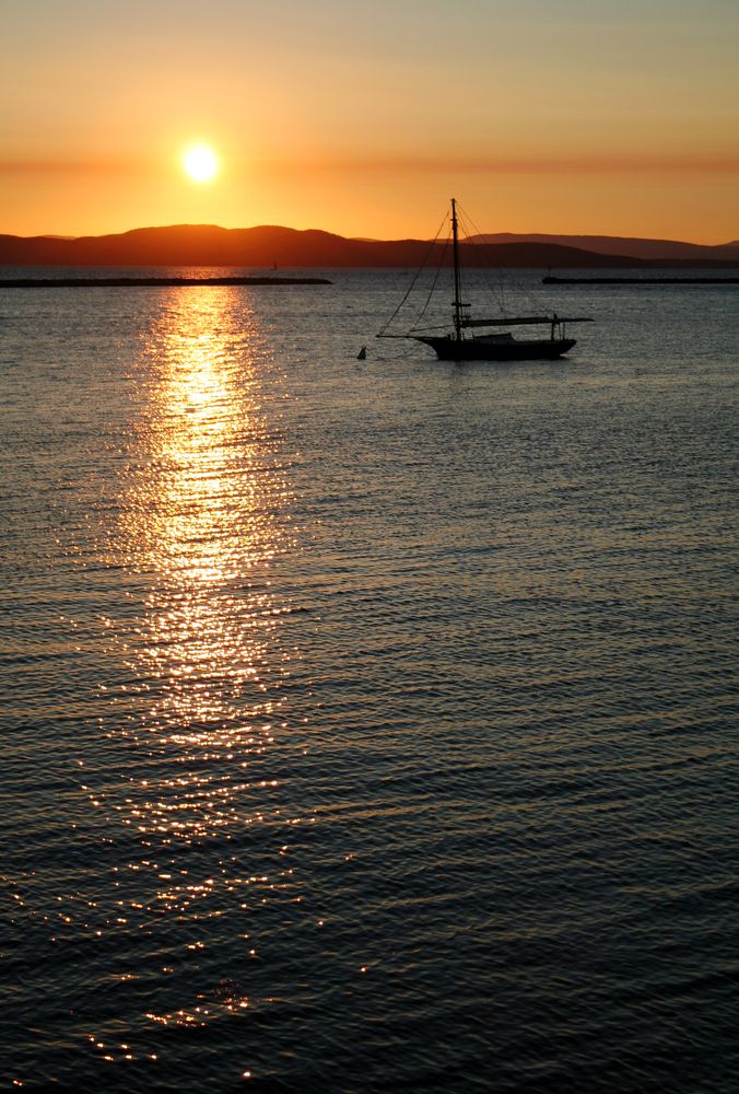 Sunset reflecting on Lake Champlain