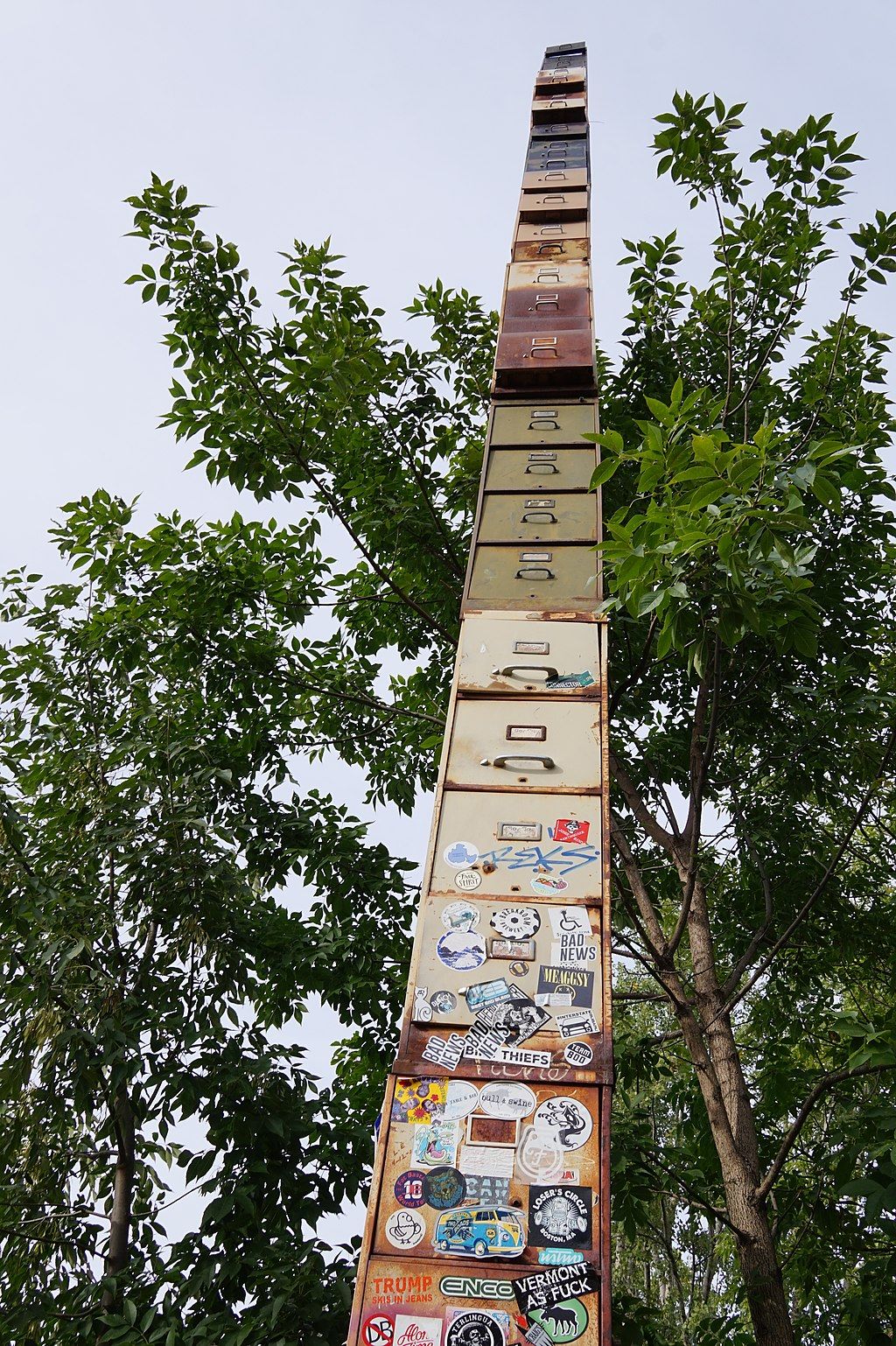 Close view of the World's Tallest Filing Cabinet