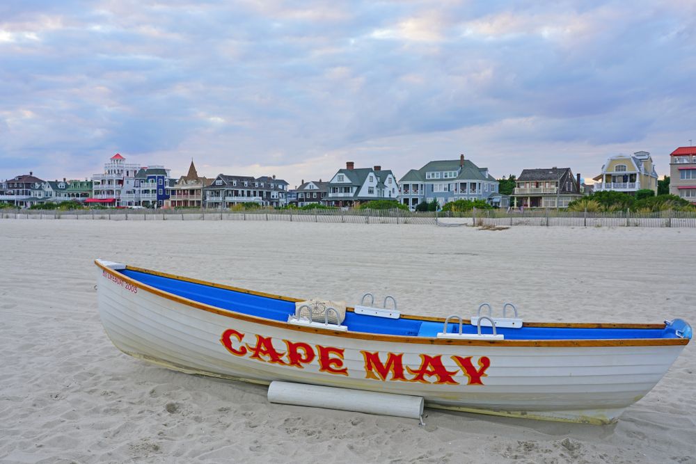 A boat on the shore of Cape May