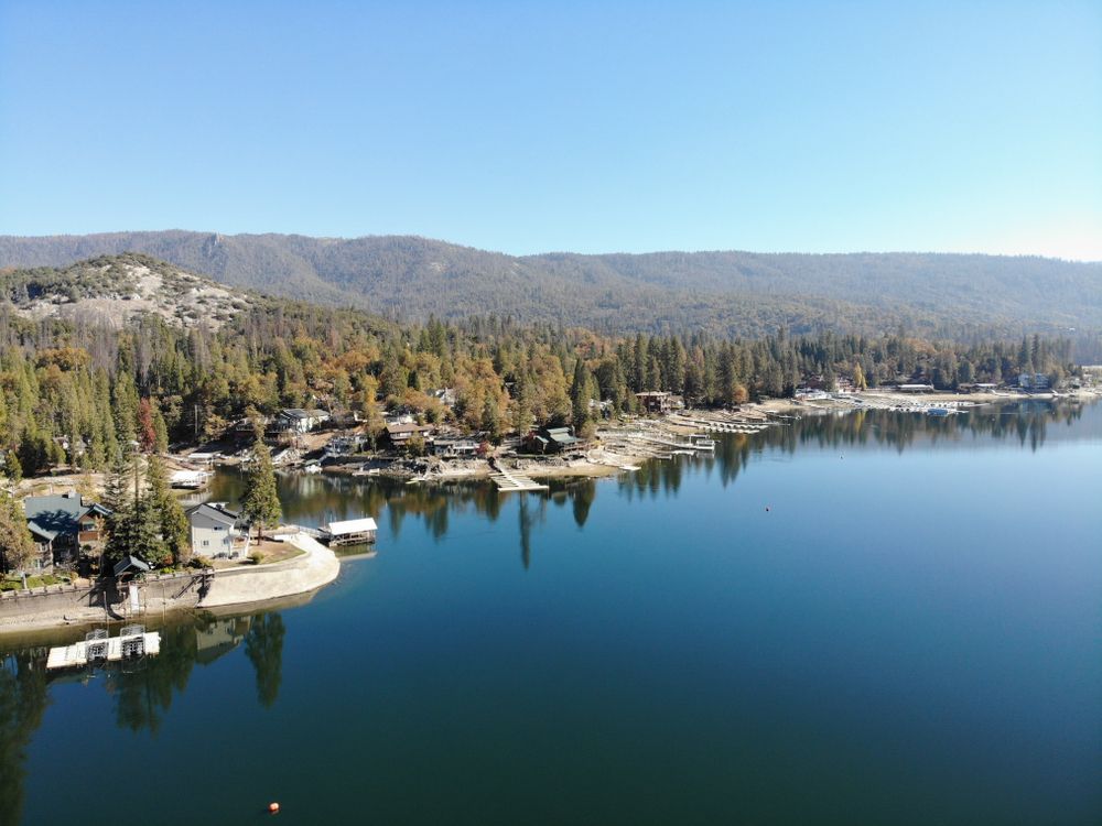 Aerial view of Bass Lake