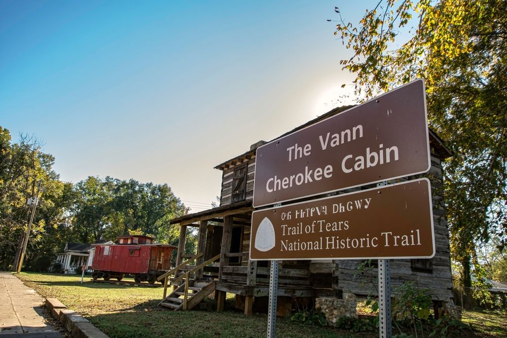 Marker of Cherokee Vann Cabin