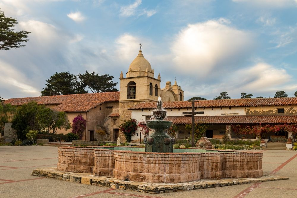 Daytime view of Carmel Mission Basilica