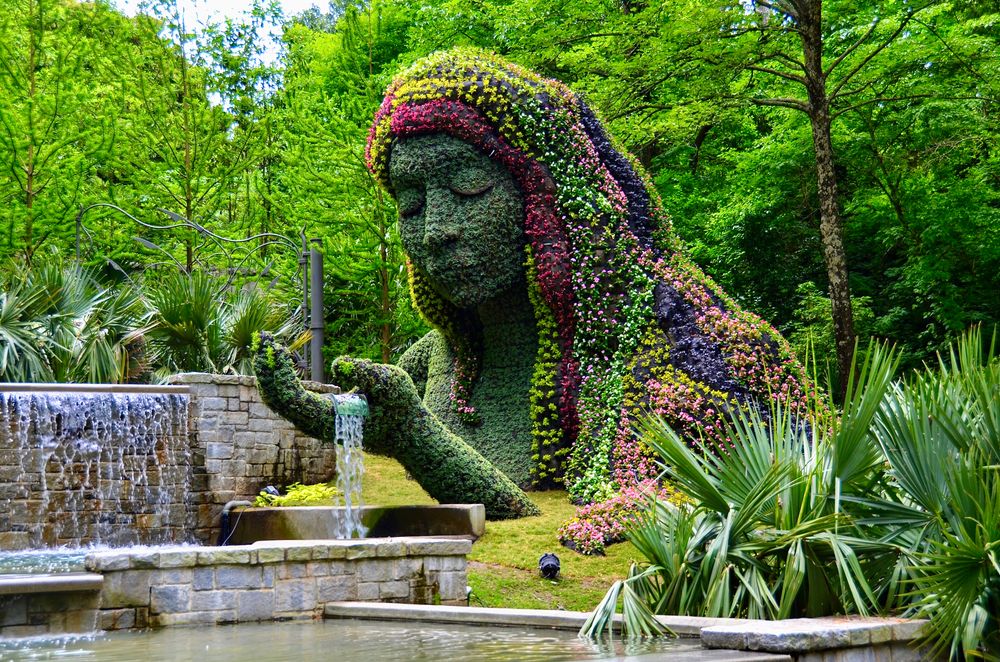 Earth goddess sculpture at the Atlanta Botanical Garden